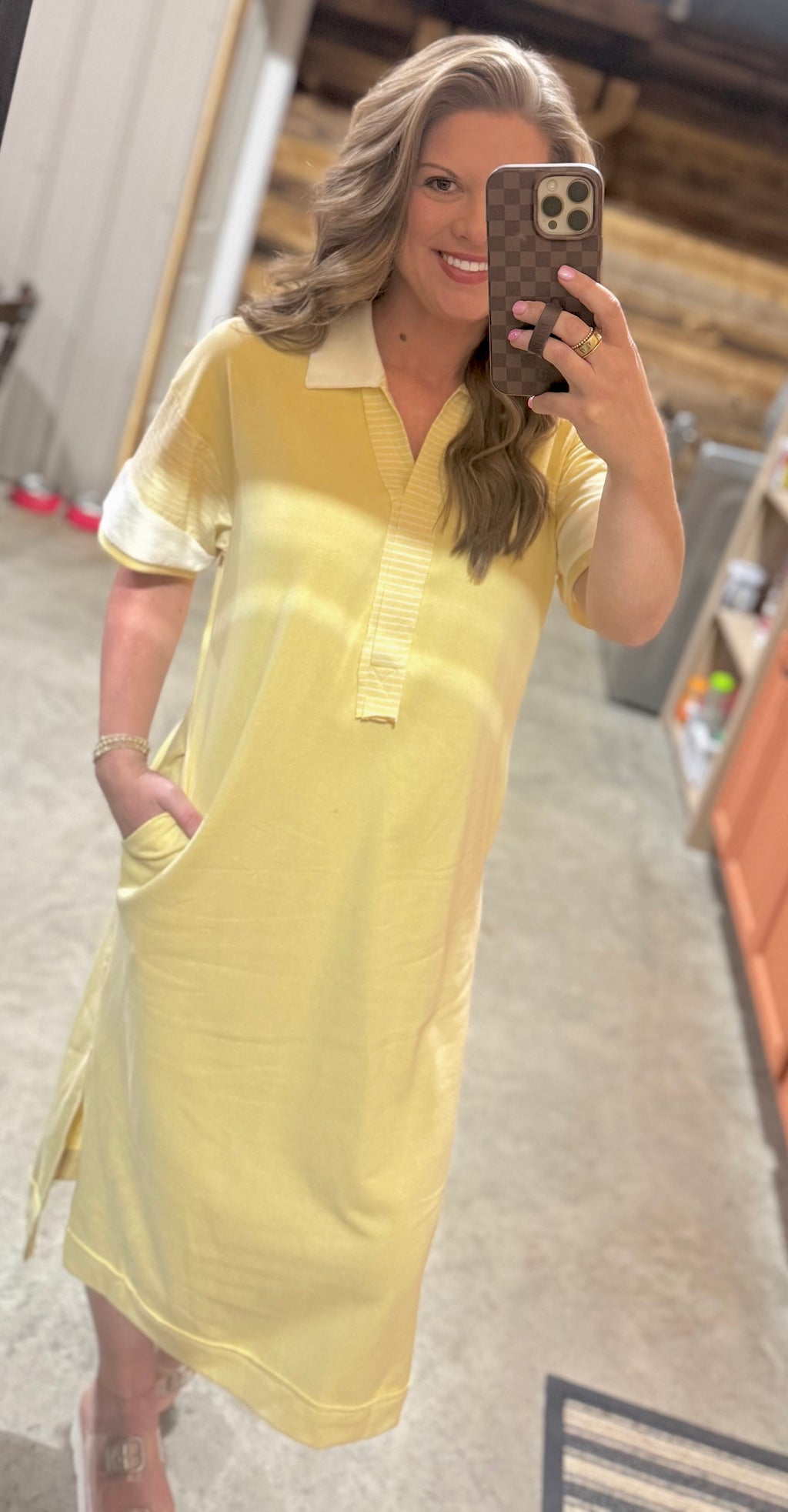 Butter Cream Polo Midi dress