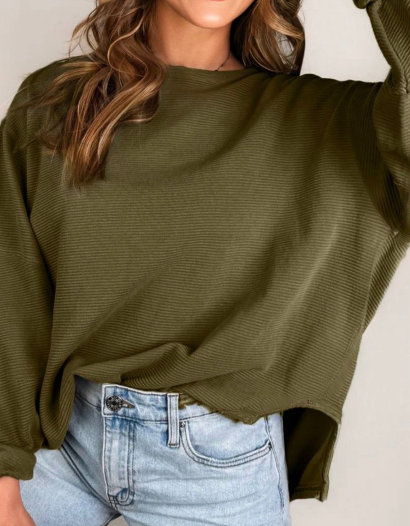 Textured Olive Top