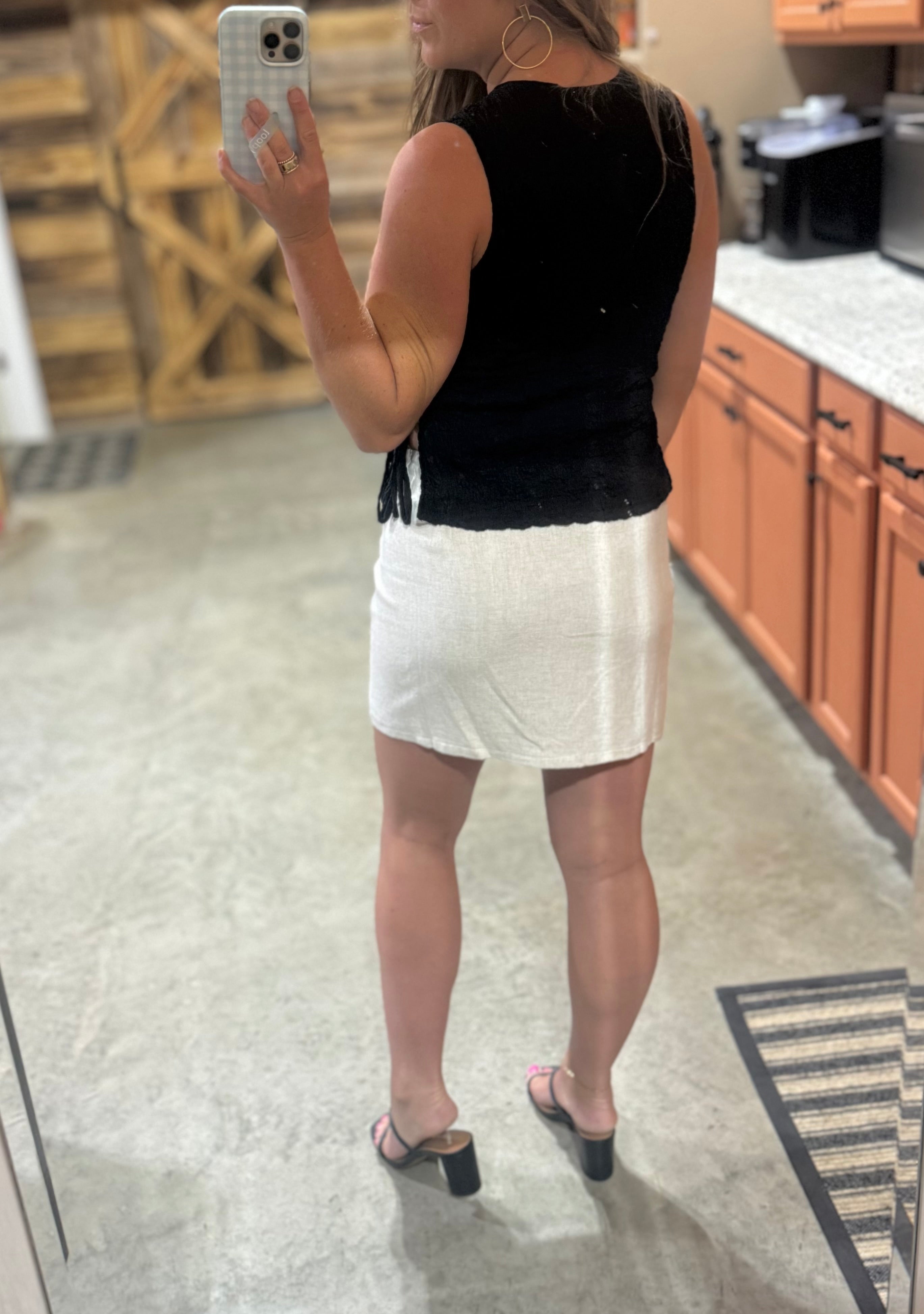 Black Side Tie Tank