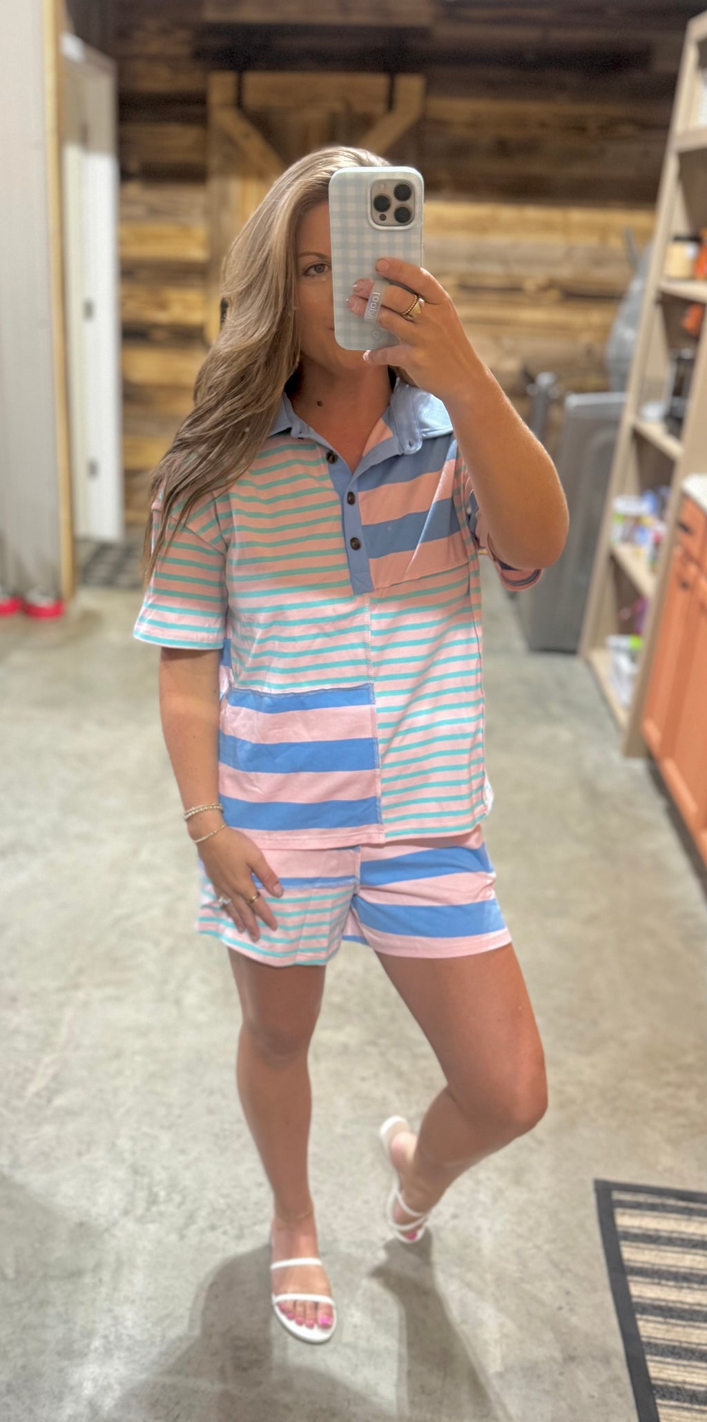 Pink/Blue/Turq Striped Set