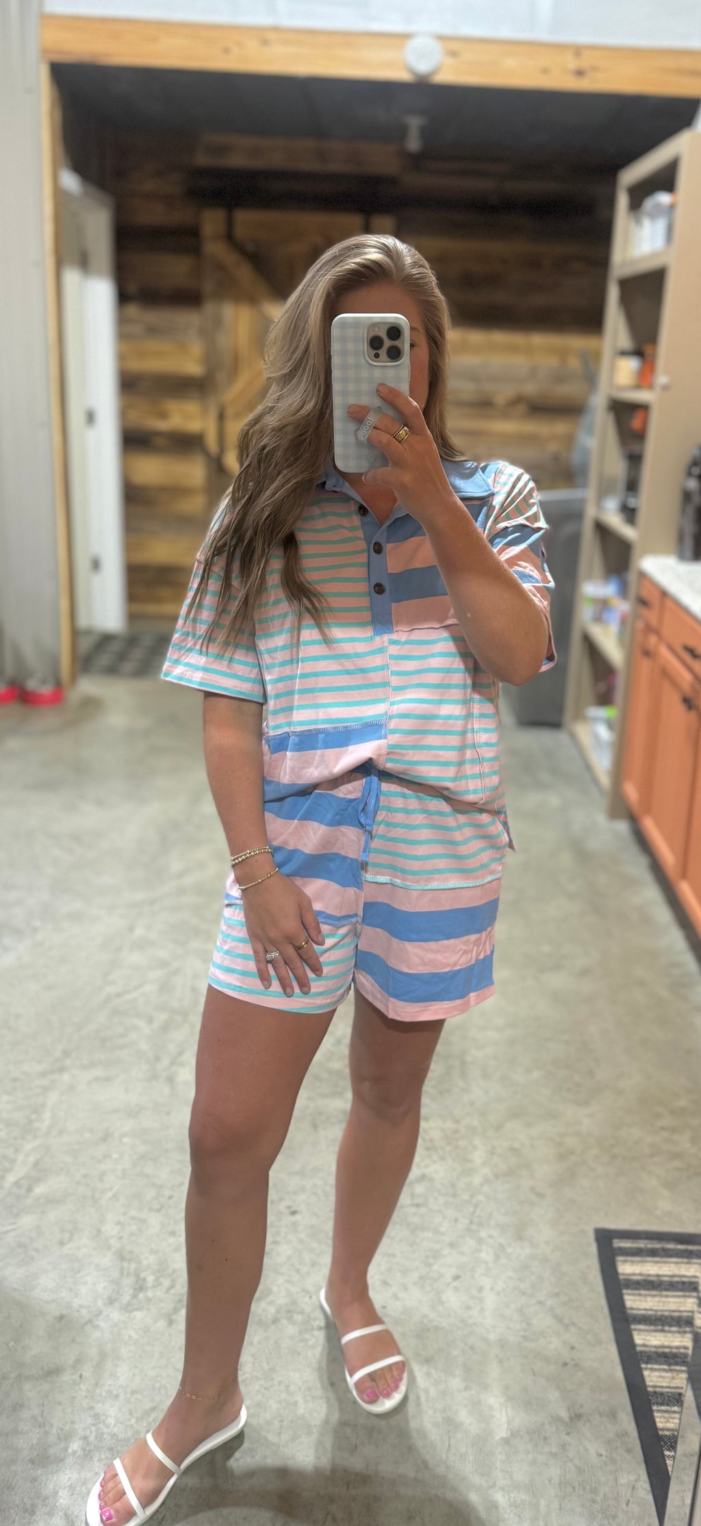 Pink/Blue/Turq Striped Set