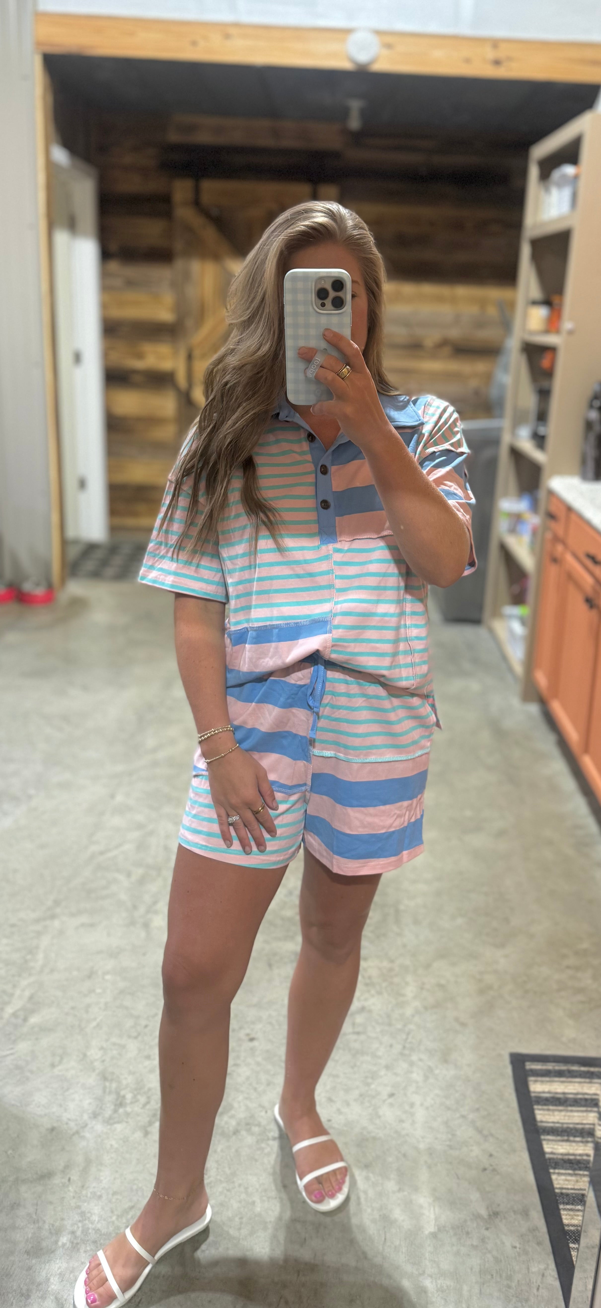 Pink/Blue/Turq Striped Set