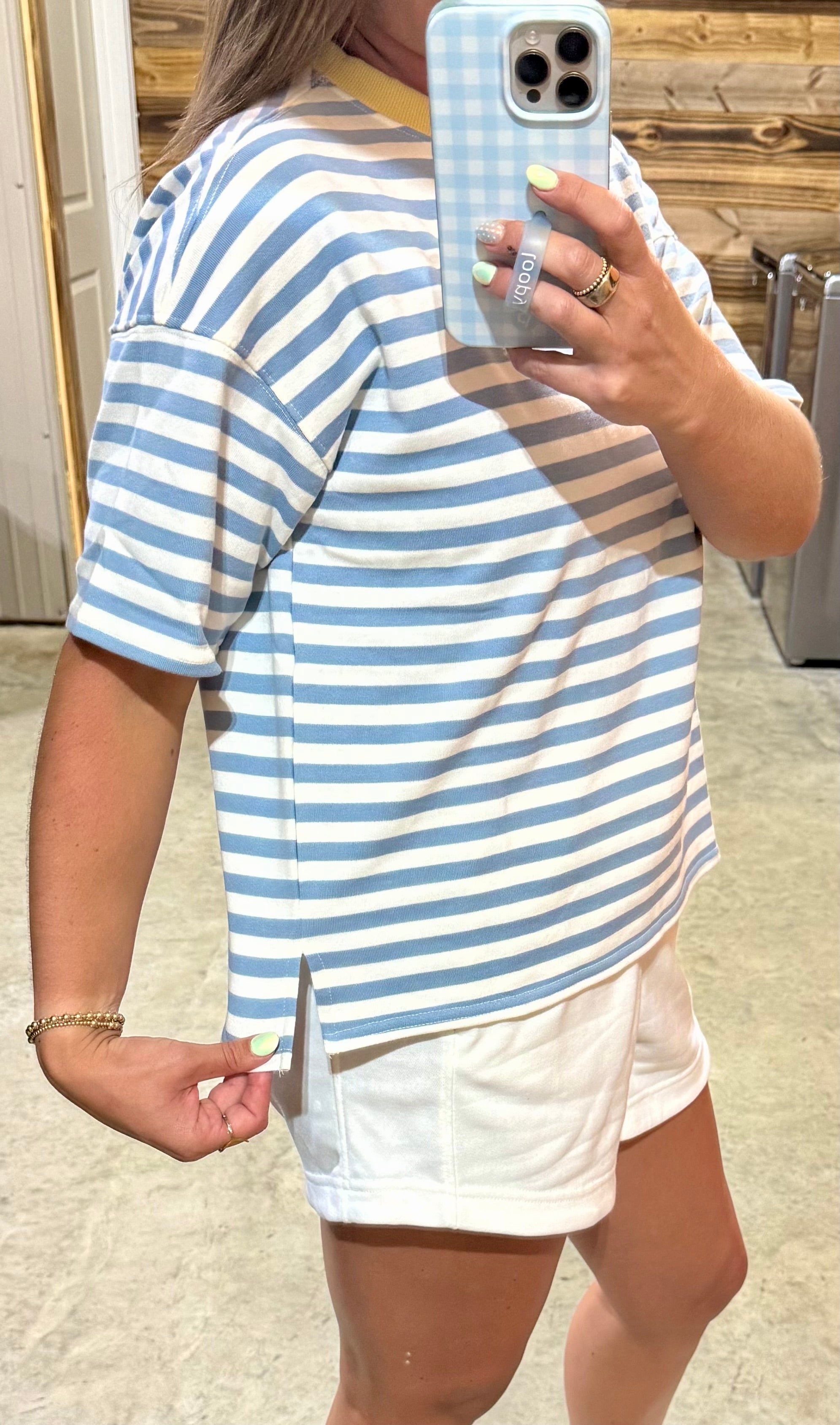 Striped Blue/White Top