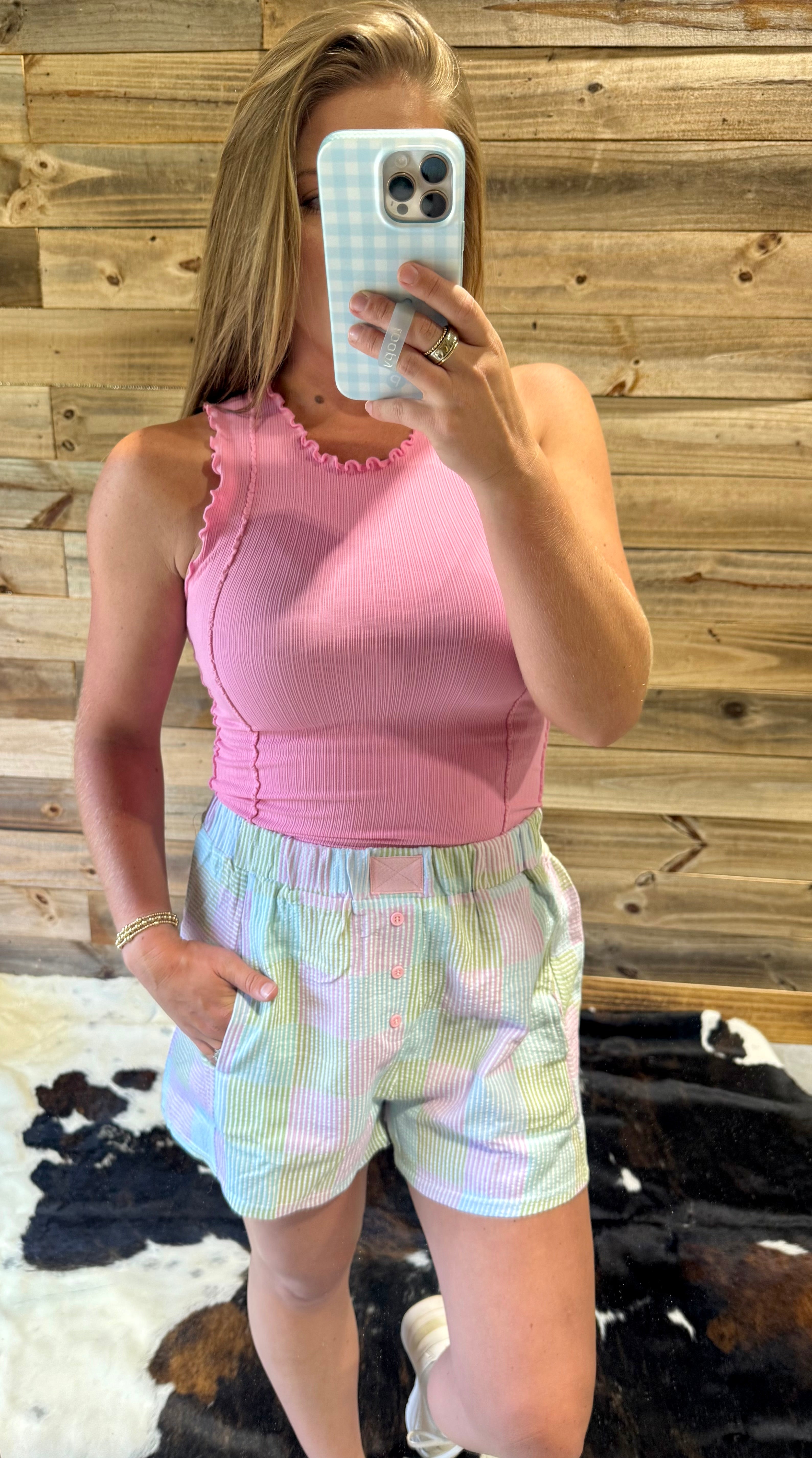 Checker Boxer Shorts: Pink Mix