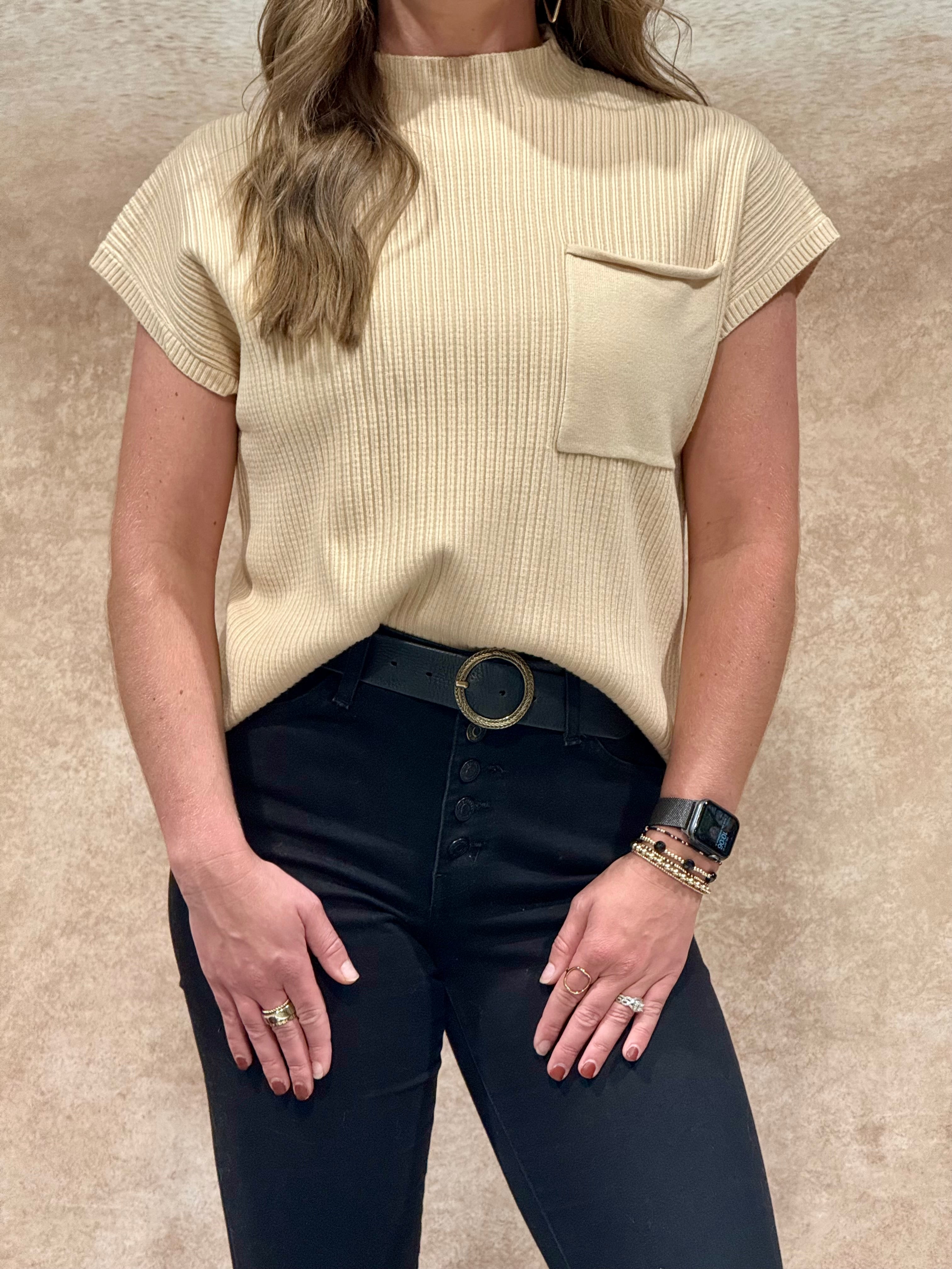 Vanilla Cream Pocket Sweater