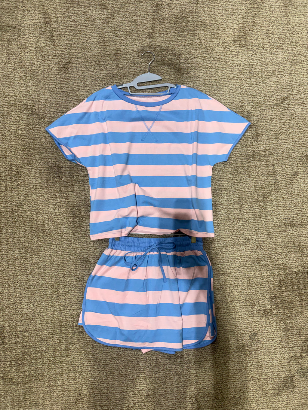 Blue/Pink Striped Skort Set