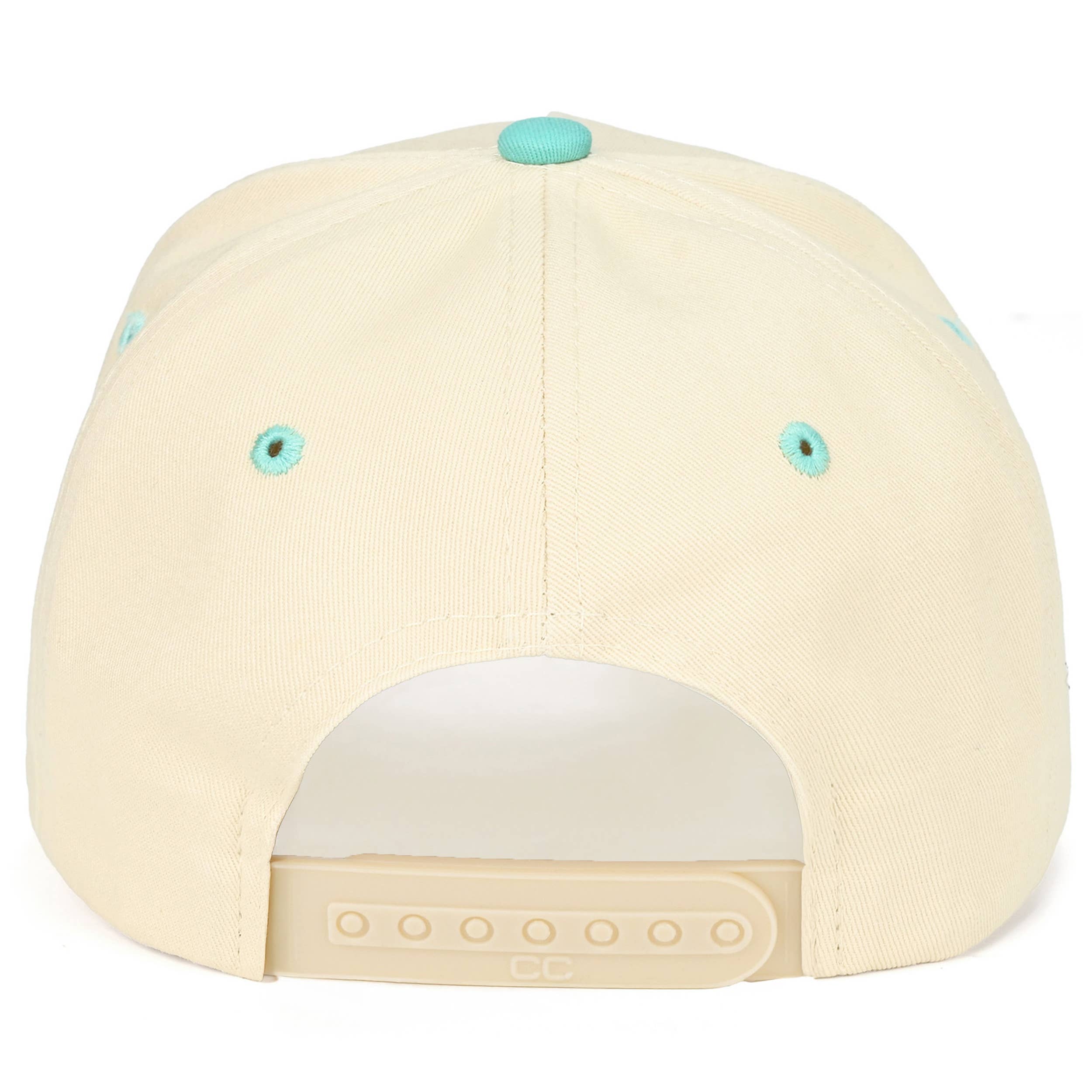 C.C BEACHIN' Letter Embroidered on Two Tone Trucker Hat: Mint