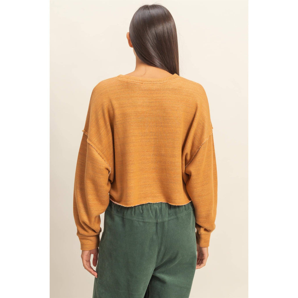 Drop-Shoulder Brown Sugar Top