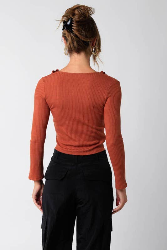 Cameron Cardi Top: Caramel Cafe / M